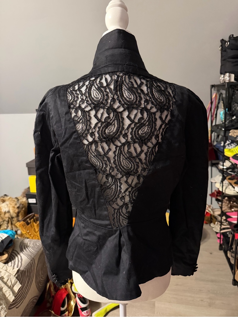 Black Lace-Back Women's Jacket